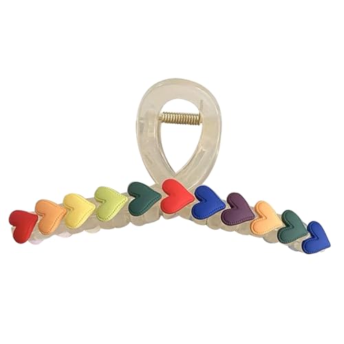 Haarklammer in Regenbogenfarben, groß, Bananen-Haarspangen, rutschfest, für Mädchen, modisch, Haarklammer, Kopfschmuck, buntes Haar-Accessoire, Haar-Griff von Fahoujs