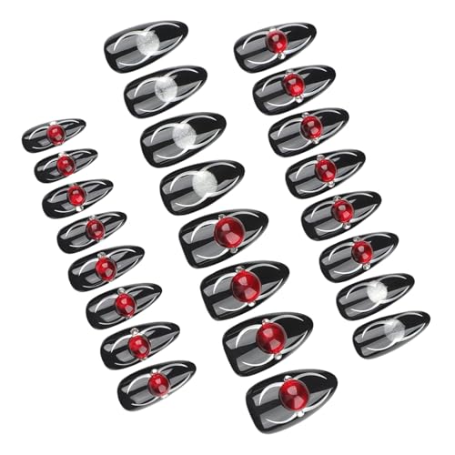 Halloween Party Ready Mandel Nails Fashion Nails Sticker Kurzspiders Glitzernde Designs Kleben Auf Modisches Statement Mandelform Geformt von Fahoujs