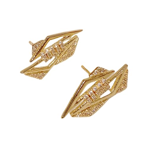 Handgefertigte Asymmetrische Kupferstollen Ohrringe Mit Zirkonakzenten Leichter Eleganter Schmuck Frauen Kupferbootohrringe von Fahoujs