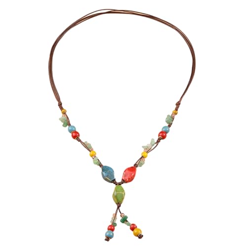 Handgefertigte Perlen Halskette Farbenfrohe Kettenperlen Textur Multifirtional Neck Kette Geeignet Für Frauen Mädchen Bunte Halskette von Fahoujs