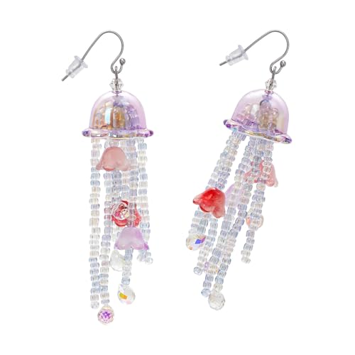 Handgefertigte Quallen Ohrringe Mit Fließenden Quasten Tragbarem Accessoire Für Modische Ozeanikliebhaber Outfits Mode Frauenohrringe von Fahoujs