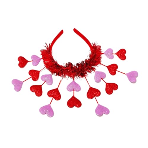 Herz-Stirnband, Herz-Haarband, Haarreif, Glitzer, Lametta, Kopfschmuck, Haarschmuck für Valentinstag, Neujahr, Hochzeit, Alltag von Fahoujs