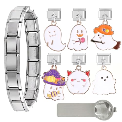 Italienisch Charm Armband Kits Edelstahl Halloween Handchain Link Anpassbare Schmuckzubehör Für Jungen Mädchen Unisex Charme Für Armbänder von Fahoujs