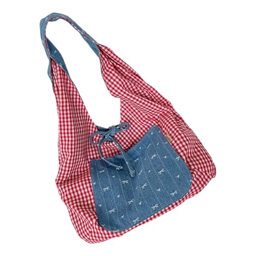 Koreanische Stile Farbe Blockieren Großer Kapazität Bowknot Unterarmtasche Praktische Polyester Schultertasche Für Frauen Modische Tasche Mit Bögen von Fahoujs