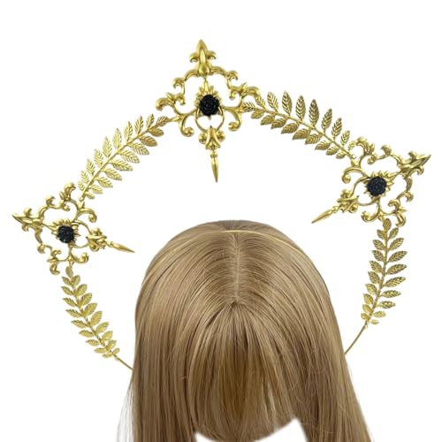 Luxuriöse Stirnbandkirche Perlen Kronen Haarband Frauen Formelle Ereignis Kronenstück Vintage Rollenspiele Requisiten Baroquely Haarhoop von Fahoujs