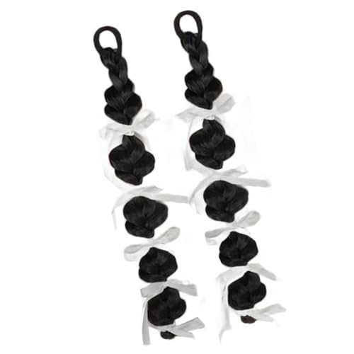 Mädchen Hairpiece Haarextensionen Ponytail Cosser Kopfbedeckung Chignons Zeigen Kleine Gesicht Vielseitige Lockige Perücken Tägliches Wear Ribbon Dekoriertes Synthetisches Haar Ponytail von Fahoujs