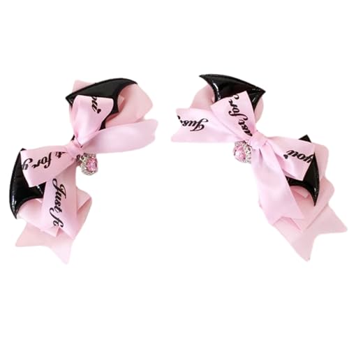 Maid Wing Haarspangen Gothic Bowknot Seitenclip Cosplay Party Punk Pferdeschwanz Halter Mädchen Thema Party Kopf Ornament Punk Haarspangen von Fahoujs