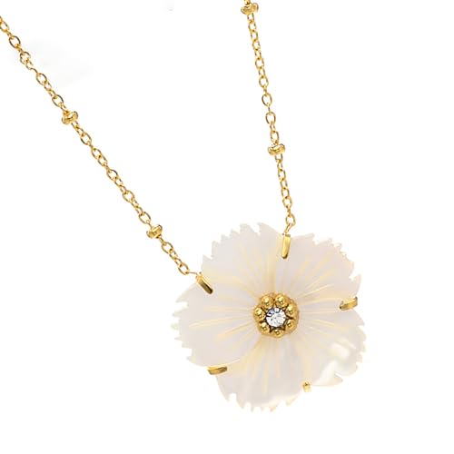 Mode Perlen Und Robuste Legierungsblumen Halskette Accessoire Für Frauen Die Für Verschiedene Outfits Und Gelegenheiten Vielseitigem Perlenkette Geeignet Sind von Fahoujs