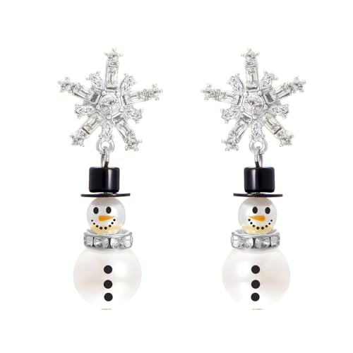Mode Weihnachtsfleisch Schneemann Hoops Ohrringe Mit Kristallen Für Trendige Damen Neujahr Mode Special Geschenke Schneemann Ohrringe von Fahoujs