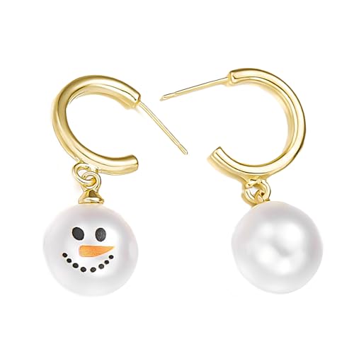 Mode Weihnachtsfleisch Schneemann Hoops Ohrringe Mit Kristallen Für Trendige Damen Neujahr Mode Special Geschenke Schneemann Ohrringe von Fahoujs