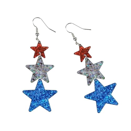 Moderne Striped Heart Star Letters Ohrringe Bequemer Acrylschmuck Mode Ohrzubehör Für Sensible Ohren Acrylohrringe Für Frauen von Fahoujs