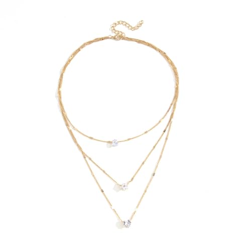 Multi Layered Star Und Heart Drop Halskette Trendige Multi Stränge Mit Stern Und Herzdesigns Für Daten Trendige Frauen von Fahoujs
