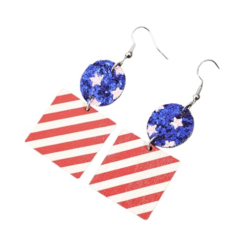 Ohrringe Zum Stilvollen Unabhängigkeitstag Mit Vintage Designs Und Flaggen Pailletten Für Festivals Und Alltägliche Outfits Einzigartige Statement Ohrringe von Fahoujs