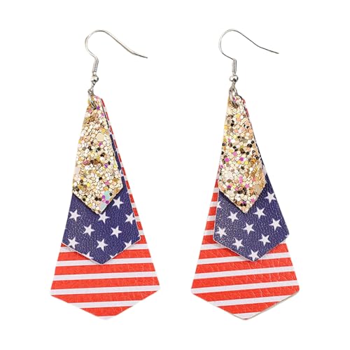 Ohrringe Zum Stilvollen Unabhängigkeitstag Mit Vintage Designs Und Flaggen Pailletten Für Festivals Und Everyday Outfits Festival Party Ohrringe von Fahoujs