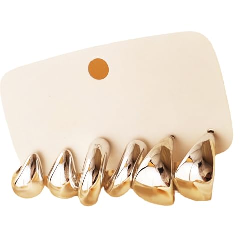 Packung 6 Wassertropfen C Form Ohrringe Acryl Modeohrringe Für Trendige Frauen Handgefertigte Schmuckzubehör Modische Legierungsschmuck von Fahoujs