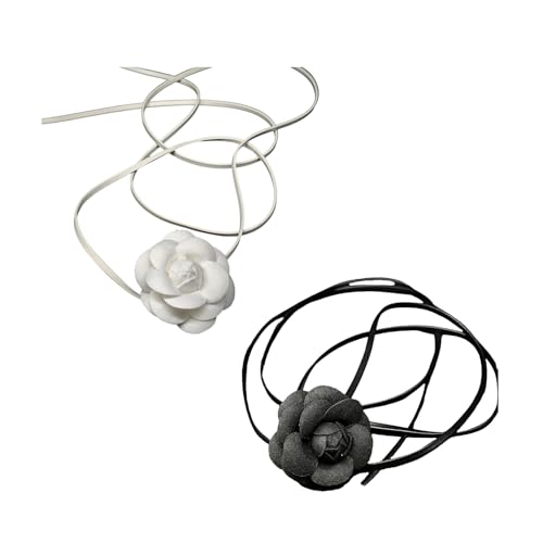 Packung Mit 2 Blumencharme Halskette Stoff Halskette Anhänger Date Schmuck Geeignet Für Verschiedene Gelegenheiten Eleganter Nackenschmuck von Fahoujs