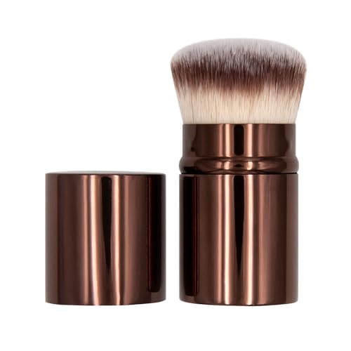 Professionelles Gesicht Kosmetischer Tragbarer Make Up Pinsel Mit Staubdeckel Für Frauen Mädchen Die Pulver Make Up Weiche Borsten Gesichtpinsel Mischen von Fahoujs