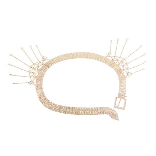 Fahoujs Quasten Strasssteine Bauchkette Aufsichtsdarsteller Diamanten Taille Accessoire Für Stilvolle Frauen Eleganter Leichtmetallkörperschmuck Hip Hop Accessoire von Fahoujs