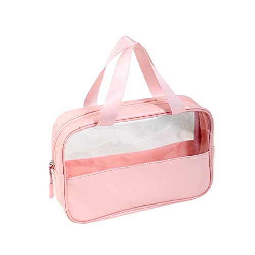 Reise-Kulturbeutel für Damen und Herren, matt, durchscheinend, wasserdicht, Make-up-Kosmetik-Organizer, Tasche für Toilettenartikel, Kosmetik-Organizer, Box, Aufbewahrung, Reise-Arbeitsplatte, rose, M von Fahoujs