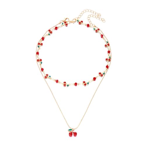 Retro Kirschen Verstellbares Armband Mit Glitzernden Kubischen Zirkonia Charme Stilvoller Nackenschmuck Für Alltägliche Oder Veranstaltungen Festliches Geschenk Für Mädchen Und Frauen von Fahoujs
