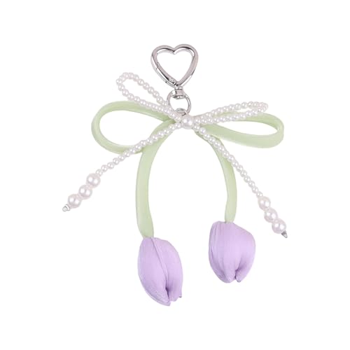 Schöne Tasche Charms Keychain Perle Bogen Anhänger Geldbeutel Für Frauen Rucksack Handtasche Ästhetische Auto Keyring Accessoires Bag Anhänger Zauber von Fahoujs