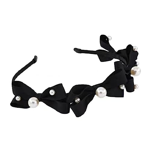 Schwarze Schleifen-Stirnbänder für Damen, rutschfeste Stirnbänder mit Dekor, Stirnband für Mädchen, Gesichtswäsche, Sport-Stirnbänder für Frauen, Stirnband, Hochzeits-Stirnband, Haarschmuck von Fahoujs