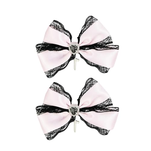 Spitzenbögen Haarschlüsse Liebe Kreuzt Muster Barrettes Multifunktional Halloween Haarnadelzubehör Für Mädchen von Fahoujs