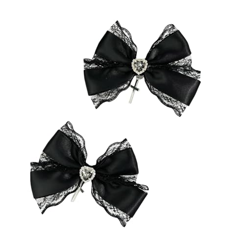 Spitzenbögen Haarschlüsse Liebe Kreuzt Muster Barrettes Multifunktional Halloween Haarnadelzubehör Für Mädchen von Fahoujs