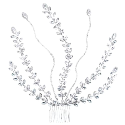 Sprudelkristall Haarschmuck Braut Kopfbedeckungen Party Kristall Haar Auf Augenhaarschmuck Juwely Spikelet von Fahoujs