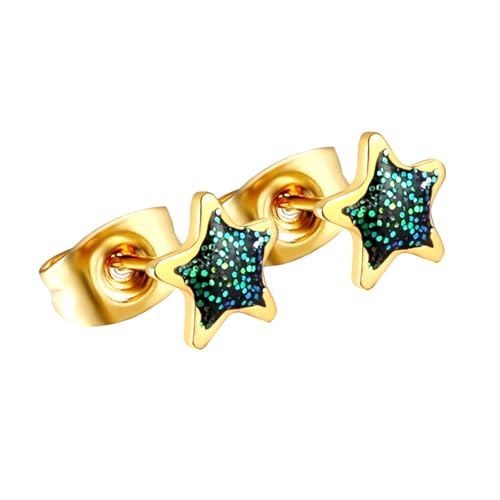 Star Ohrringe Fun Edelstahl Ohrstifte Stern Ohrschmuck Freizeitstollen Geeignet Für Modische Teenager Präsentieren Schmuck von Fahoujs