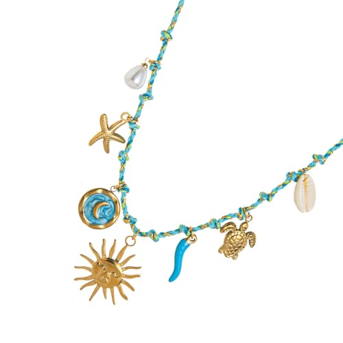 Styles Seestarfische Charme Halskette Verstellbare Seilkette Halshain Handmade Festival Schmuck Geschenk Für Frauen Trendy Seesternseil Halskette Styles Seestarfische Charme Halskette Verstellbare Seilkette Halshain Handmade Festival Schmuck Geschenk Für Frauen Trendy Seesternseil Halskette von Fahoujs