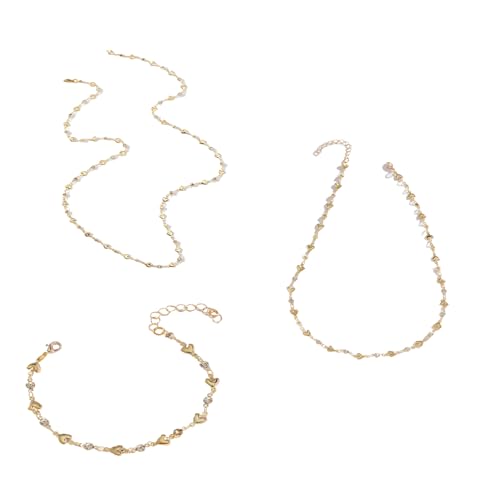 Stylish Drei Stück Y Form Collarbone Halskette Und Armband Set Für Frauen Leichtgewichtige Legierungsschmuck Geschenk Vielseitige Verstellbare Halsketten Für Geschenke von Fahoujs
