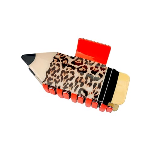 Trendy Bleistift Haarclip Die Cartoon Und Leopard Design Haardekoration Für Arbeitspartys Und Lässige Outfits Kombinieren von Fahoujs