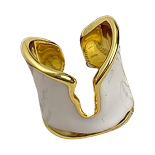 Unregelmäßige Metall Offene Ringe Einzigartige Designs Datum Schmuckfinger Ringe Legierung Textur Für Modische Frauen Und Mädchen Modifiziertes Statement von Fahoujs