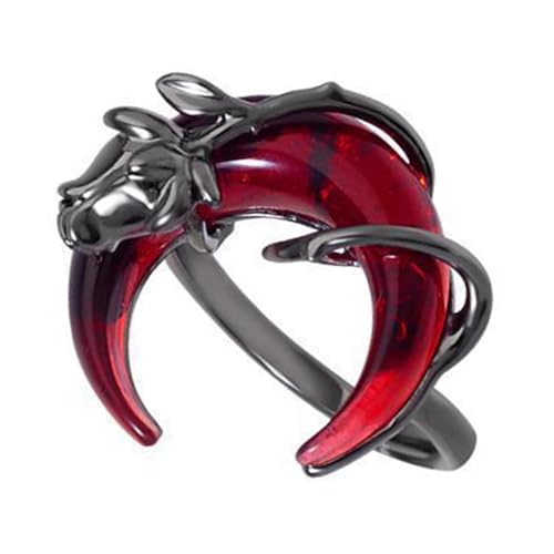 Verstellbare Blutmond Inspirierte Ringe Mit Rose Fashion Statement Accessoire Handgefertigter Schmuck Für Mode Forward Women Everyday von Fahoujs