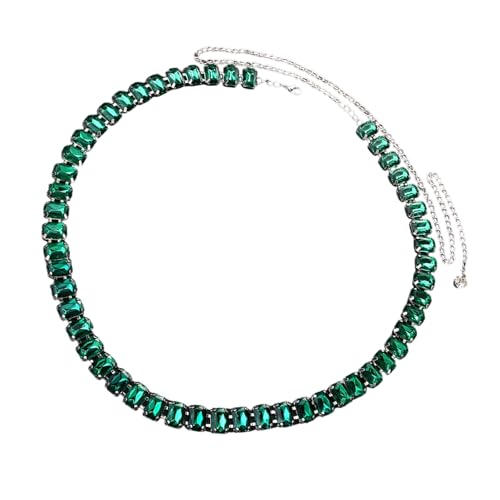 Verstellbare Smaragd Strasssteine Körperkette Stylische Randdesign Taillenschmuck Für Frauen Mädchen Die Accessoires Multi Layered Wedding Accessoire Kette von Fahoujs