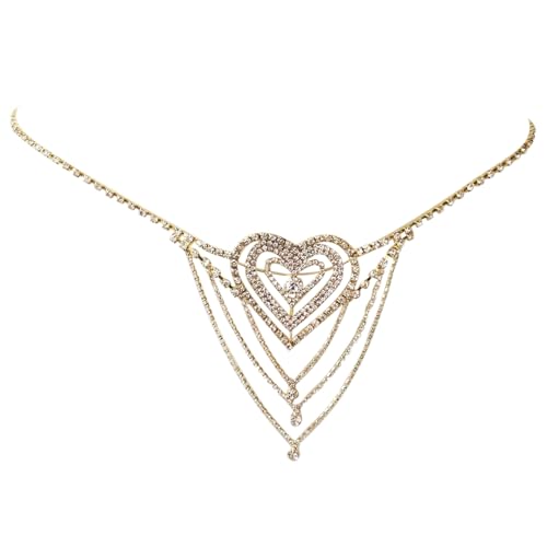 Verstellbare Strasskettenkette Mit Funkelnden Künstlichen Kristallen Für Modische Trendige Körperkette Von Frauen Und Mädchen von Fahoujs