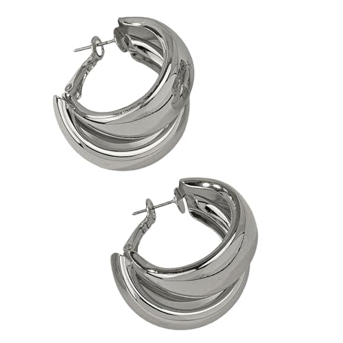 Vintage Ohrringe Übertrieben Ohrringe Kreise Baumeln Breit Doppelte Hoops Schmuck Für Frauen Und Mädchen Handgefertigtes Reifen von Fahoujs