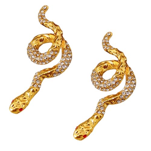Vintage Snake Designs Ohrringe Mit Funkelnden Kristallen Leichte Und Bequeme Ohrmanschette Schmücken Für Partys Vintage Snake Designs von Fahoujs