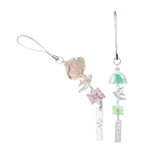 Vogelwinde Glocken Telefongurt Handgefertigtes Perlen Telefon Charme Einzigartiger Blumenanhänger Für Stilvolle Frauen Und Kunstliebhaber Täglich Verwenden Von Ornamenten von Fahoujs