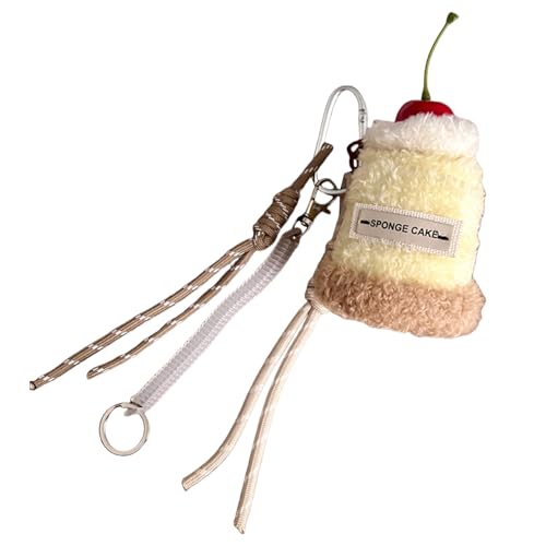 Weiche Plüschkuchenform Keychain Anhängerbeutel Schlüsselring Taschen Zauberzubehör Für Taschen Oder Schlüssel Cartoon Styles Liebhaber Geschenk Frauen von Fahoujs