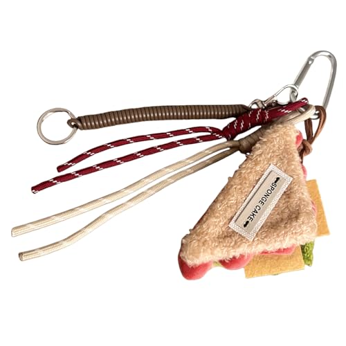 Weiche Plüschkuchenform Keychain Anhängerbeutel Schlüsselring Taschen Zauberzubehör Für Taschen Oder Schlüssel Cartoon Styles Liebhaber Geschenk Frauen von Fahoujs