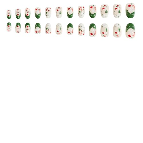 Weihnachtspresse Auf Nägeln Acrylnägel Mit Schneeflockendesigns Glänzende Falsche Nägel Winter Acrylnägel Für Frauen 24PCS Student Nageldesigns von Fahoujs