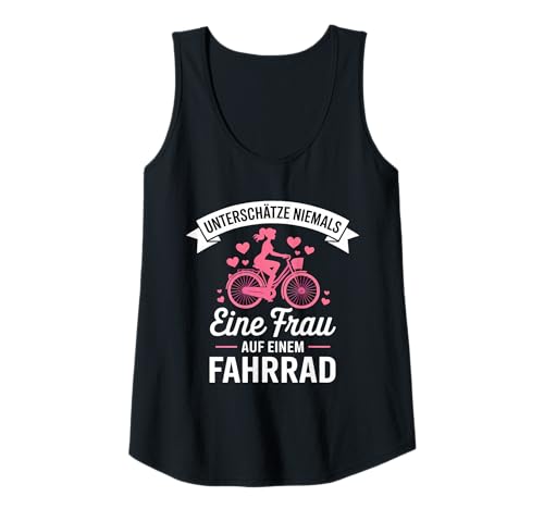 Damen Unterschätze Niemals Frau Auf Einem Fahrrad Fahren Tank Top von Fahrrad Fahren Sport Fahrradfahrer Rad Fahren