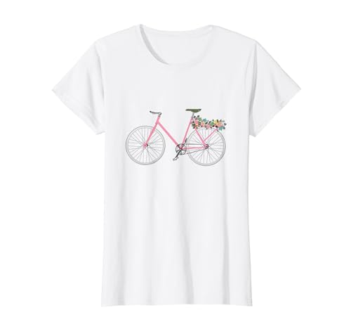 Radl Fahrrad ebike Retro Vintage Mountainbike Damen Frauen T-Shirt von Fahrrad Klapprad Frau Radfahrer E-Bike Blumen MTB