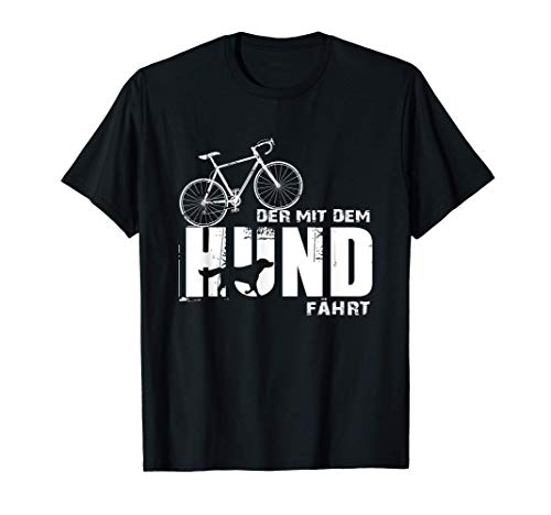 Herren Fahrrad Fahren Mit Hund Der Mit Dem Hund Fährt Hundebesitzer T-Shirt von Fahrrad Motiv Liebhaber Bike Sport