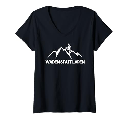 Damen Waden Statt Laden Radfahren Mountain Bike Fahrrad Rennrad T-Shirt mit V-Ausschnitt Damen Waden Statt Laden Radfahren Mountain Bike Fahrrad Rennrad T-Shirt mit V-Ausschnitt von Fahrradfahrer Fahrradmotiv Mountainbike Downhill