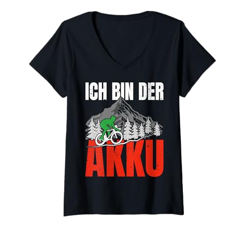 Damen Lustiges Radfahrer Spruch Ich Bin der Akku Fahrrad T-Shirt mit V-Ausschnitt Damen Lustiges Radfahrer Spruch Ich Bin der Akku Fahrrad T-Shirt mit V-Ausschnitt von Fahrradfahrer Rennradfahrer Geschenke