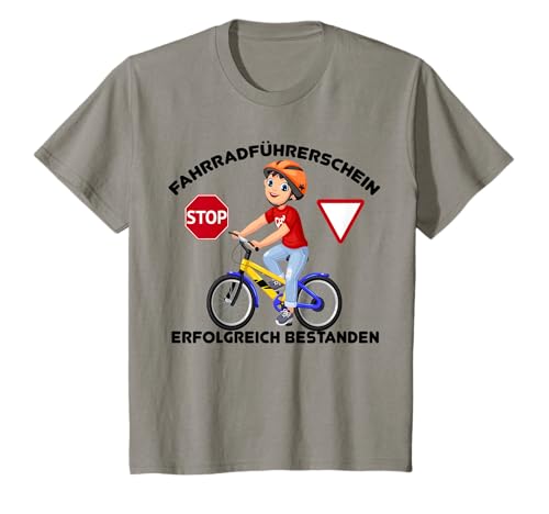 Kinder Jungen Fahrradführerschein erfolgreich bestanden Fahrrad T-Shirt von Fahrradprüfung Geschenk Fahrradführerschein