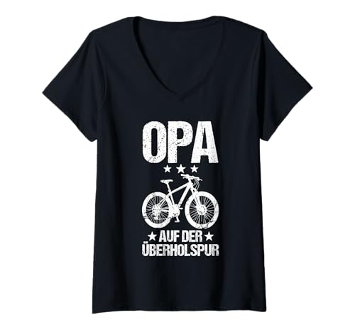 Damen Opa Radfahrer Ruhestand Radsport Fahrrad Rentner T-Shirt mit V-Ausschnitt Damen Opa Radfahrer Ruhestand Radsport Fahrrad Rentner T-Shirt mit V-Ausschnitt von Fahrradsport Radeln Fahrrad Rente
